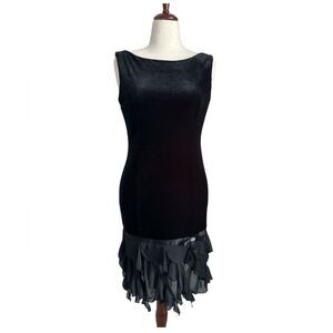 Vintage Jessica Howard Velvet & Chiffon Cocktail Dress Size 10 Y2K Glam Made USA